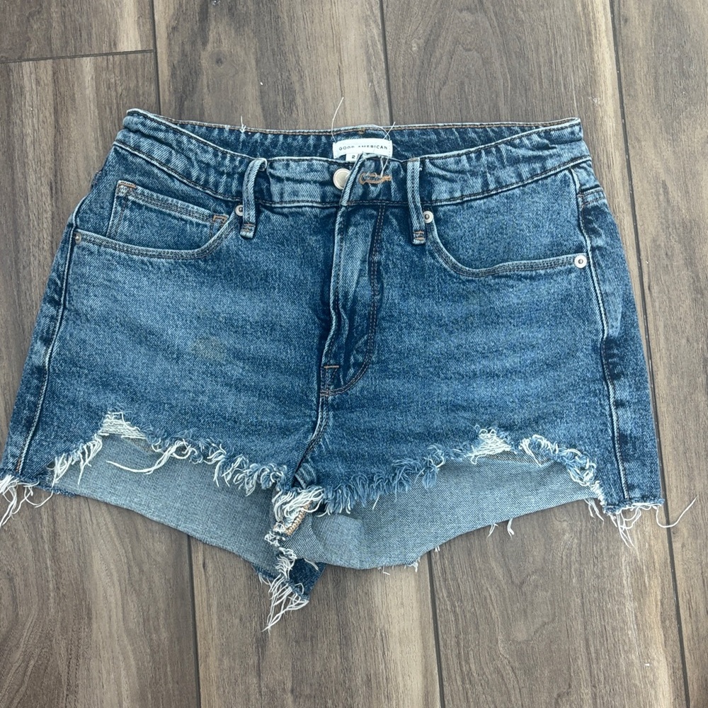 Good American Blue Denim Shorts